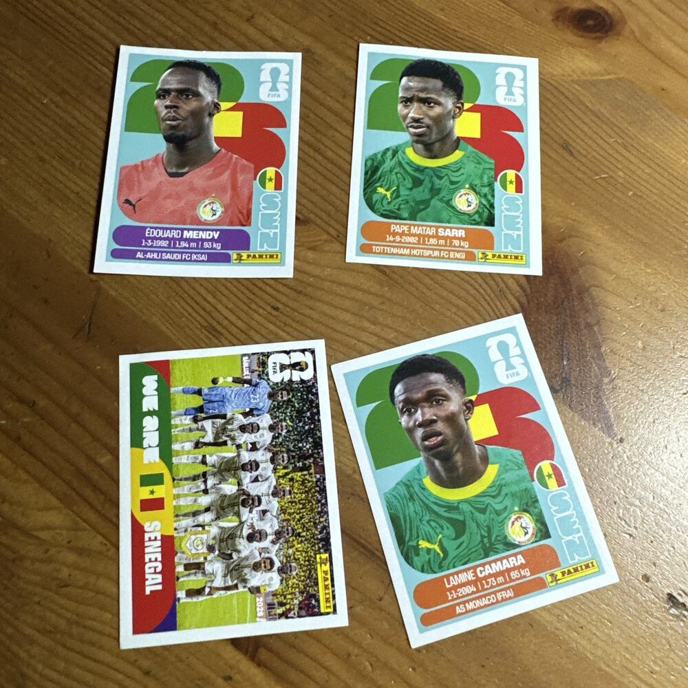 Panini FIFA World Cup 2026 Senegal Stickers Lot 4 Stickers 2/10/13/14